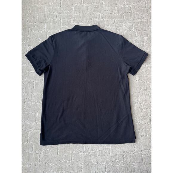 Burberry Embossed Buttons Polo Shirt Short Sleeve Black Cotton Classic - Picture 3 of 12